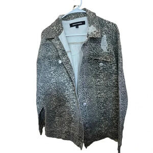 ASHLEY MASON SIZE LARGE BROWN CHEETAH JACKET